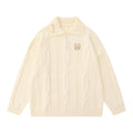 Simple Embroidered Lapel Sweater For Men