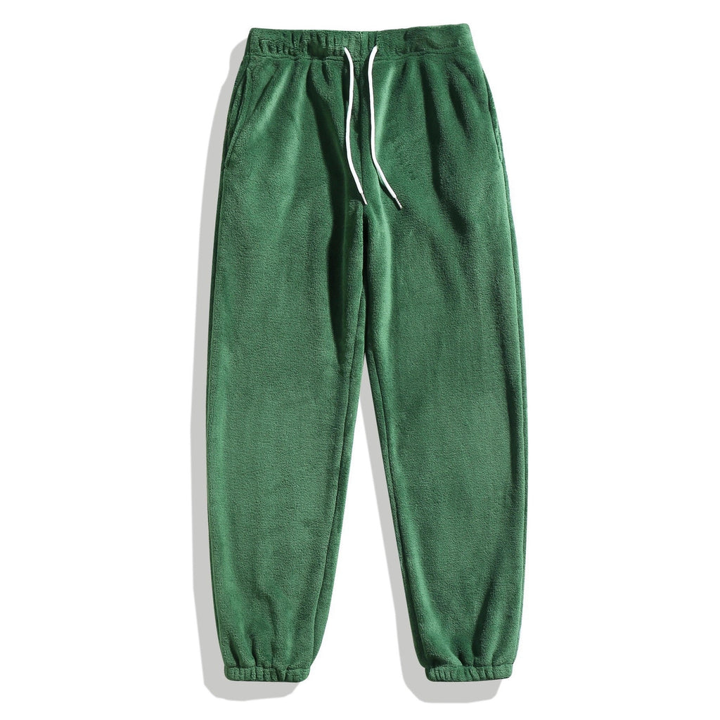 Casual And Fashionable Coral Fleece Drawstring Pants