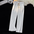 Ice Silk Thread Men's All-match Loose Straight Casual Pants