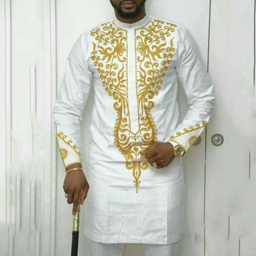 Fashion Personality Embroidery Men's Casual Suit