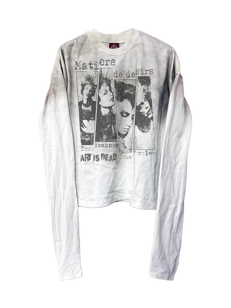 High-street Vintage Harajuku-style Instagram-inspired Crew-neck Pullover T-shirt Unisex Apparel