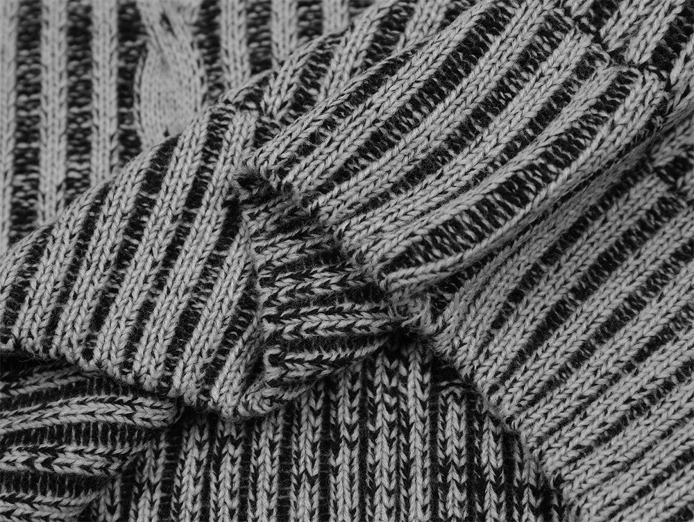 Vertical Stripes Casual Sweater Men