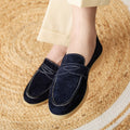 Men's Loafers With Round Toe Suede Slip-ons