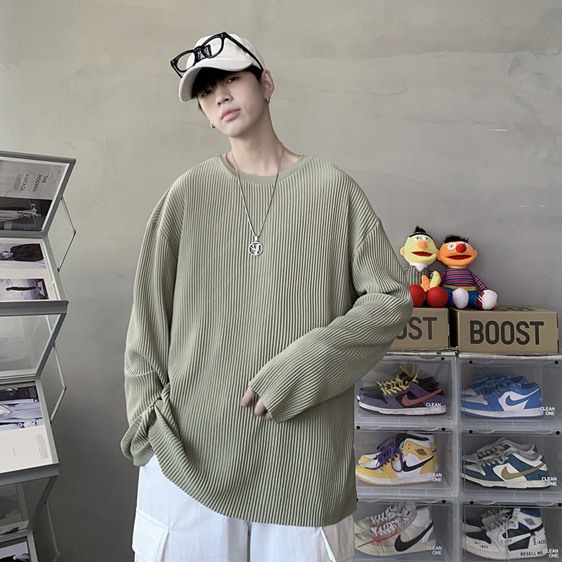 Men's Casual Trendy Striped Long-sleeved T-shirt