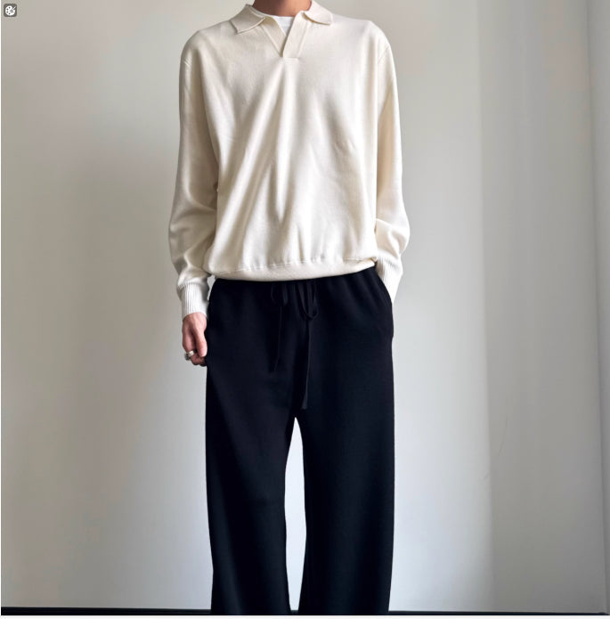 Old Money Style Pure Wool POLO Sweater