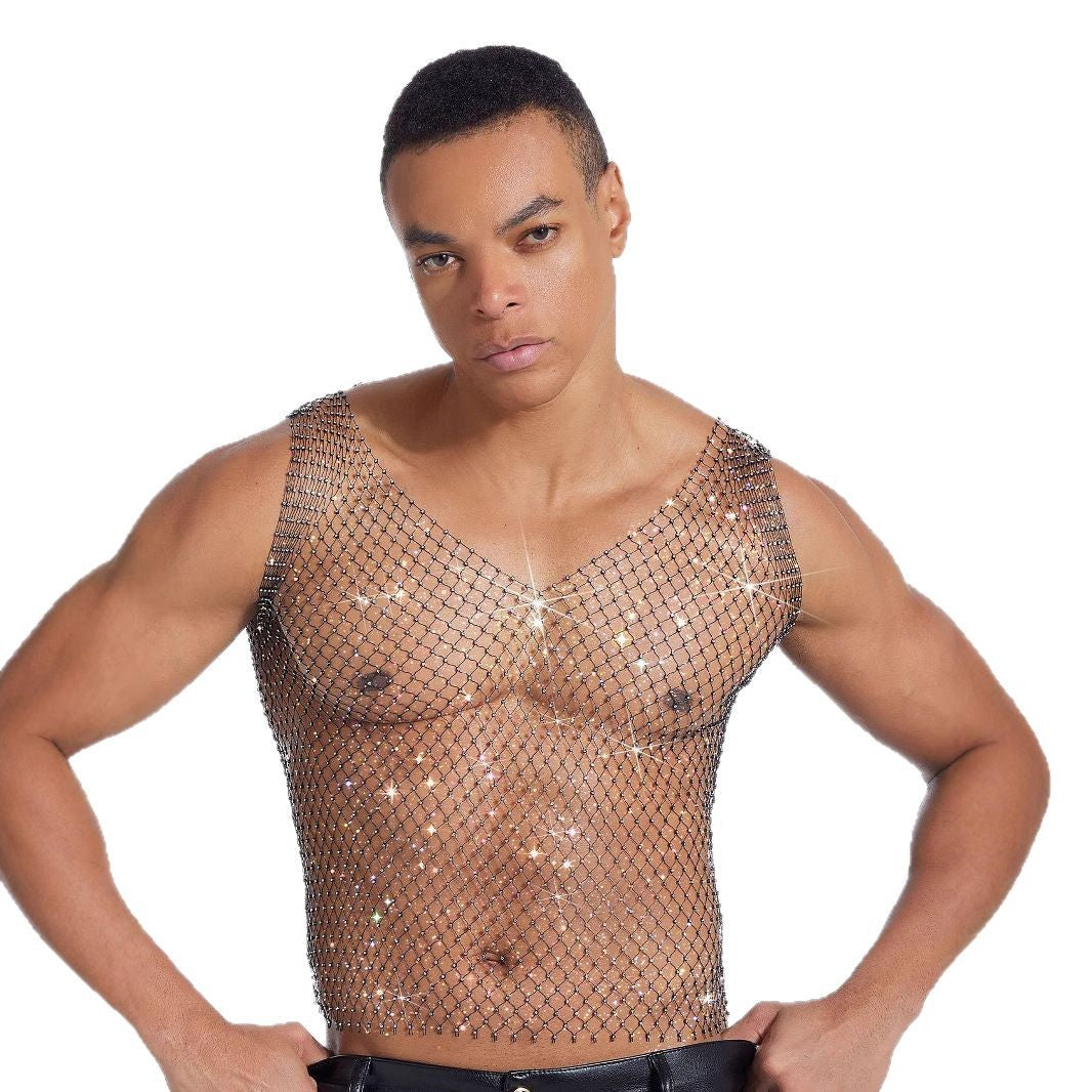 Men's Fashion Personality Hollow Out Vest Top