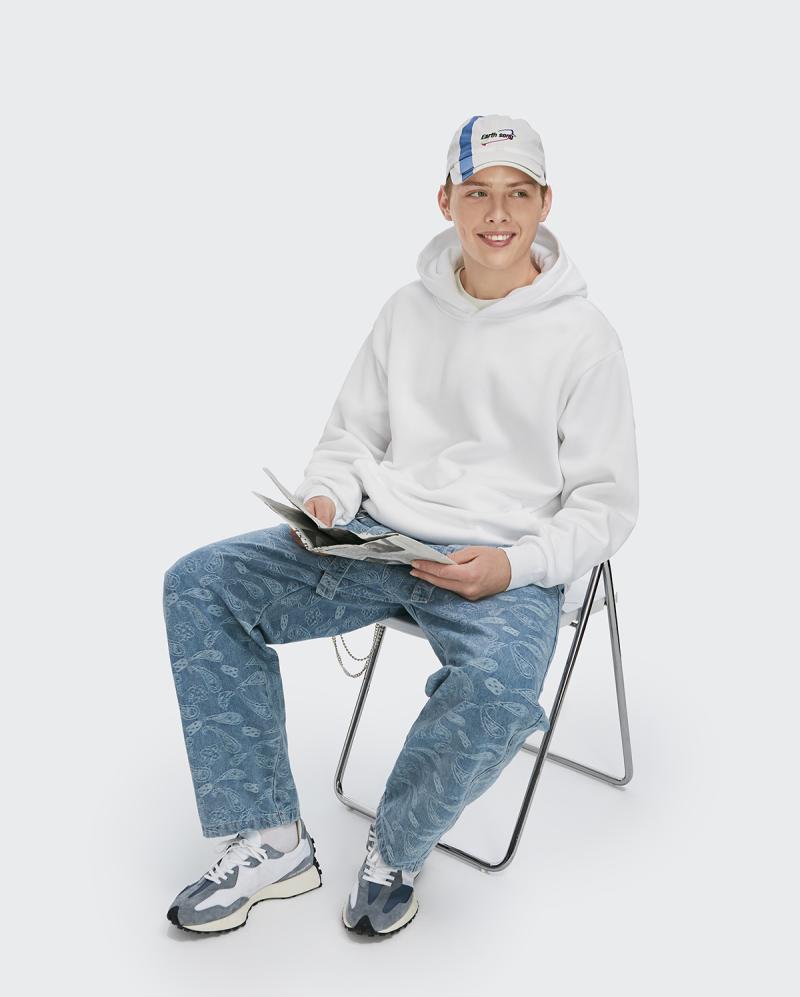 Hooded Plus Velvet Padded Pullover Solid Color Sweater Hoodie Long Sleeves