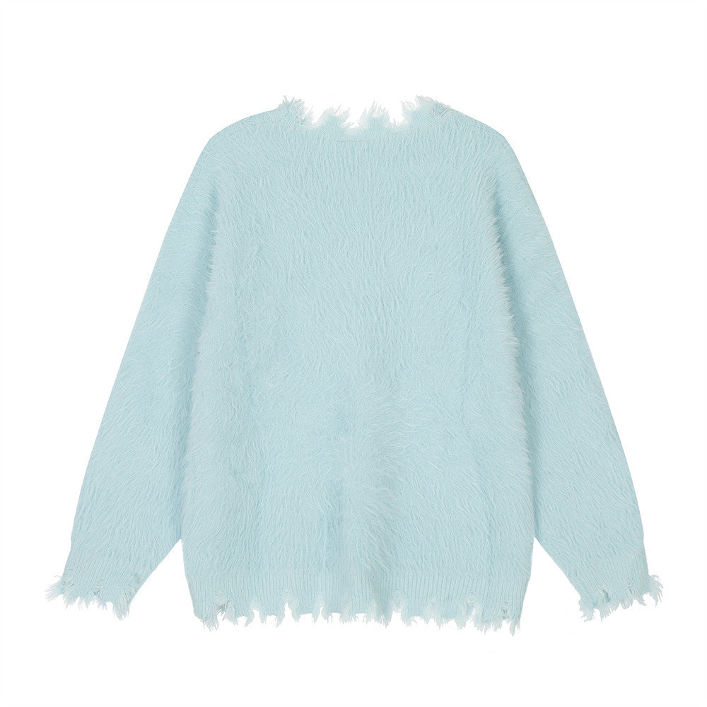 Flower Print Loose Sweater Bottoming Men
