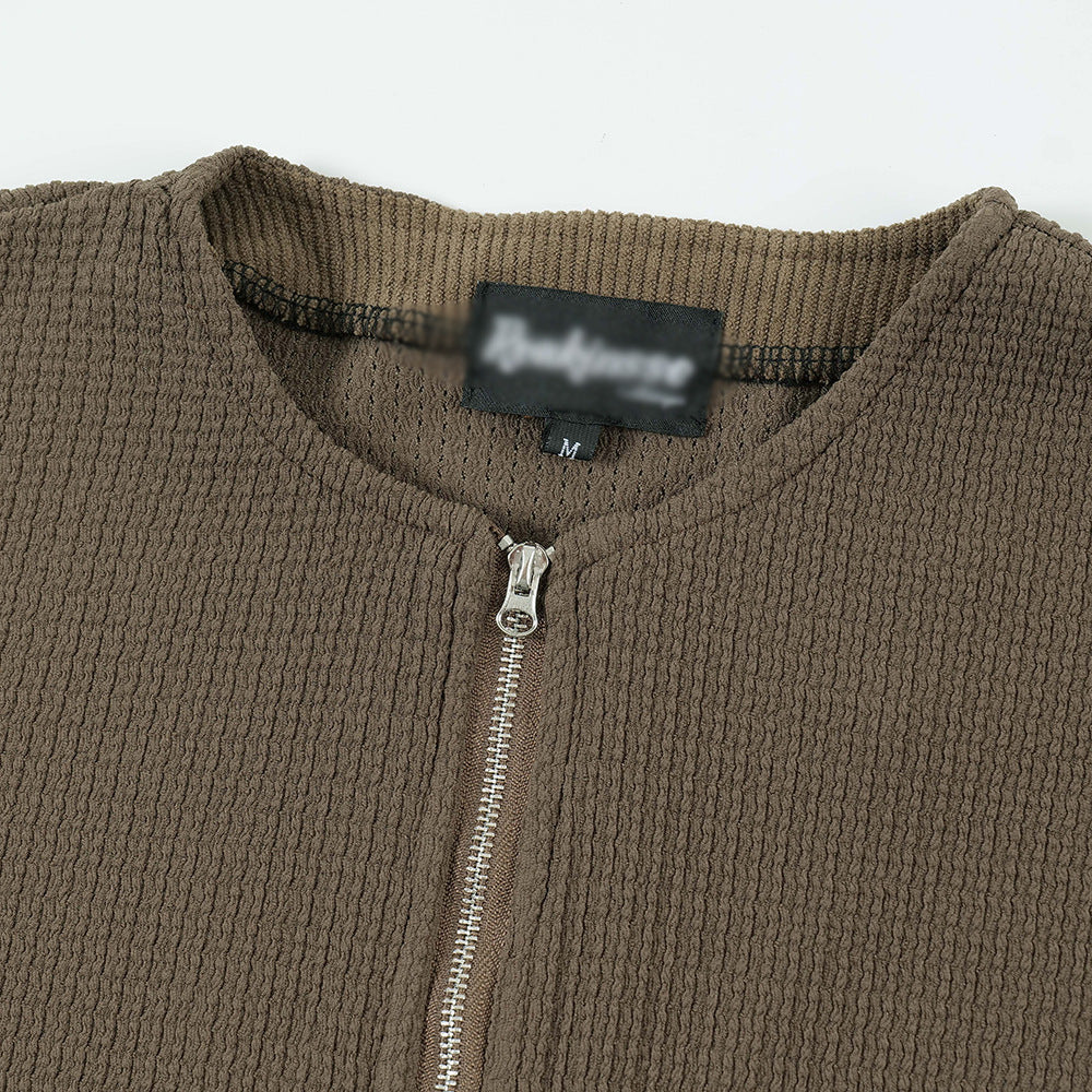 American Style Street Fashion Solid Color Stitching Edging Knitwear Long Sleeve