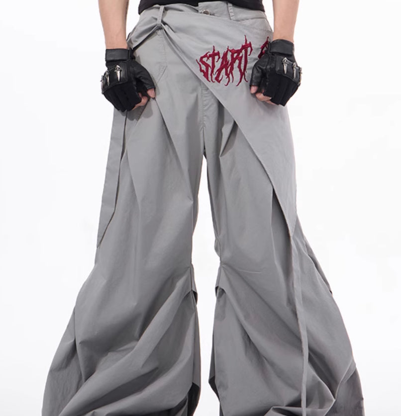 Summer Niche Accumulation Wide-leg Pants Boys Function Pants
