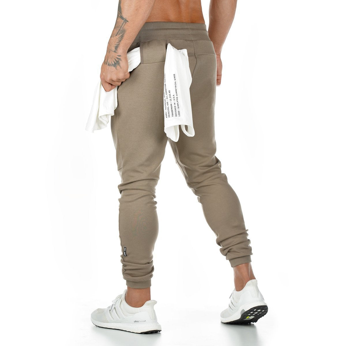 Men's Sports Slim Training Feet Closure Trousers