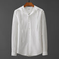 Hooded Tether Thin Loose Long Linen Sleeves Men's Shirt