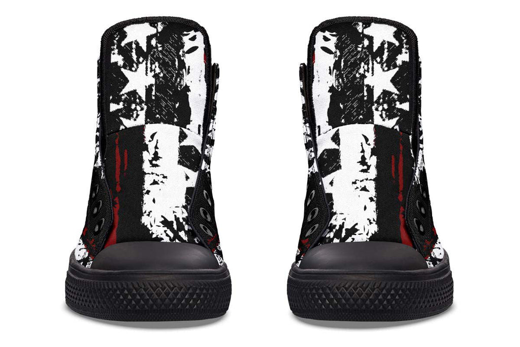 Men's And Women's Fashion Color Printing High-top Canvas Shoes