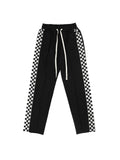 Checkerboard Side Split Straight Leg pants