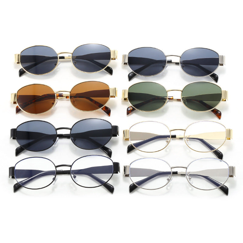 New Oval Sunglasses Metal Fashion