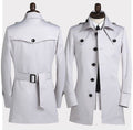 Men's Lapel Trench Coat Korean Version Slim Single Breasted Medium Length