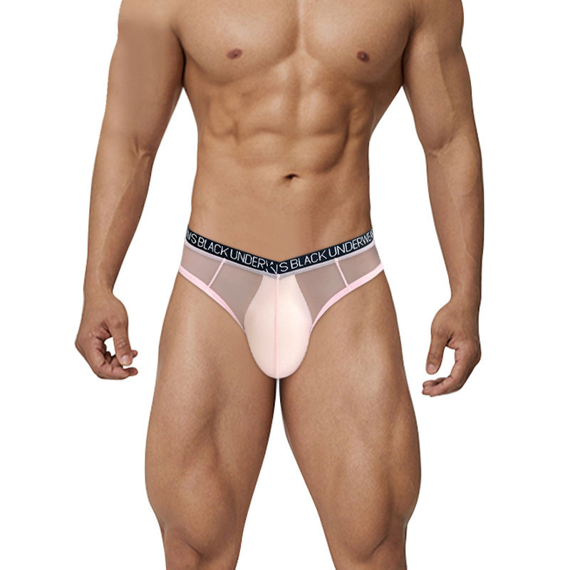 New Men's V-shaped Low Waist Transparent Thin Briefs