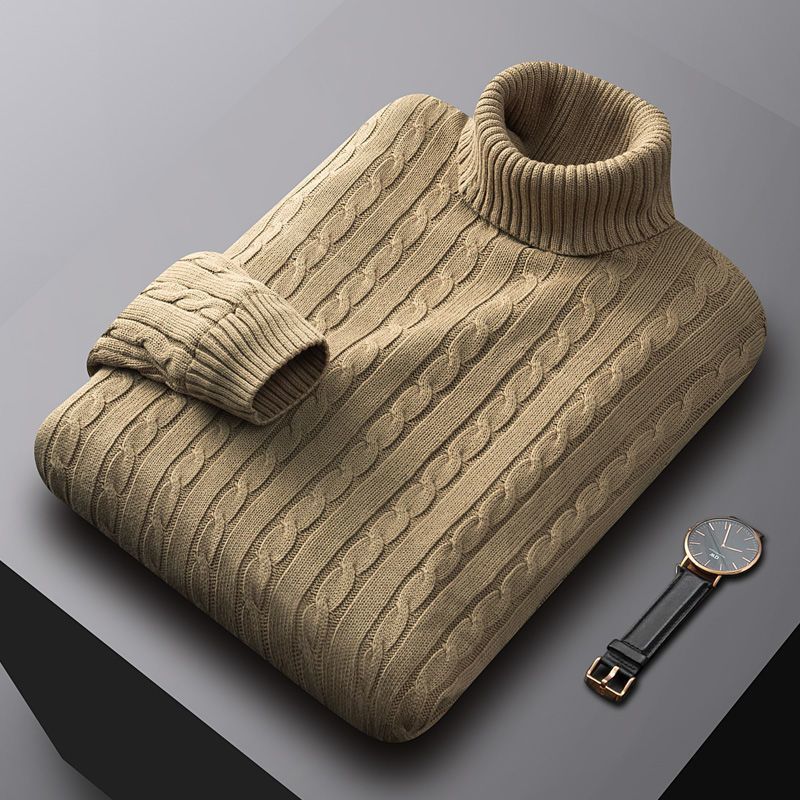 Men's Turtleneck Sweater Fleece-lined Thickened