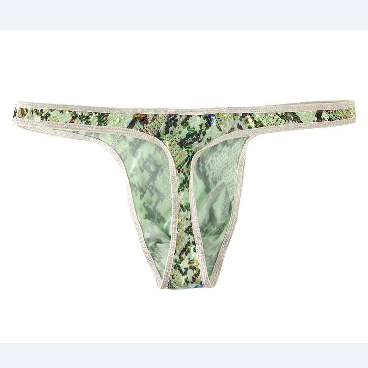 Men's Thong Camouflage Snake Print Underpants