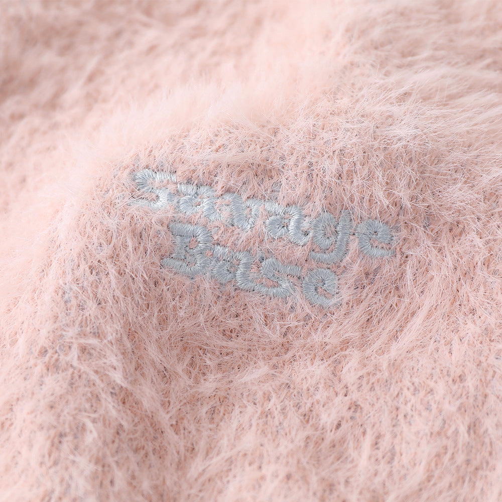 Gradient Mink-like Round Neck Sweater Men's Loose