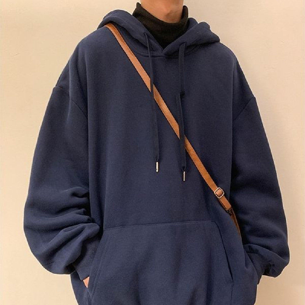 Men's Fashionable Solid Color Hooded Sweater