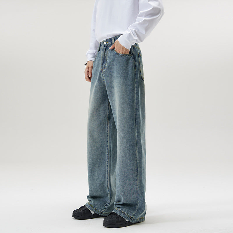 Men's American-style Washed Loose Jeans