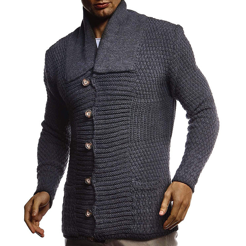 Fashion Solid Color Long-sleeved Knitted Jacket New Sweater