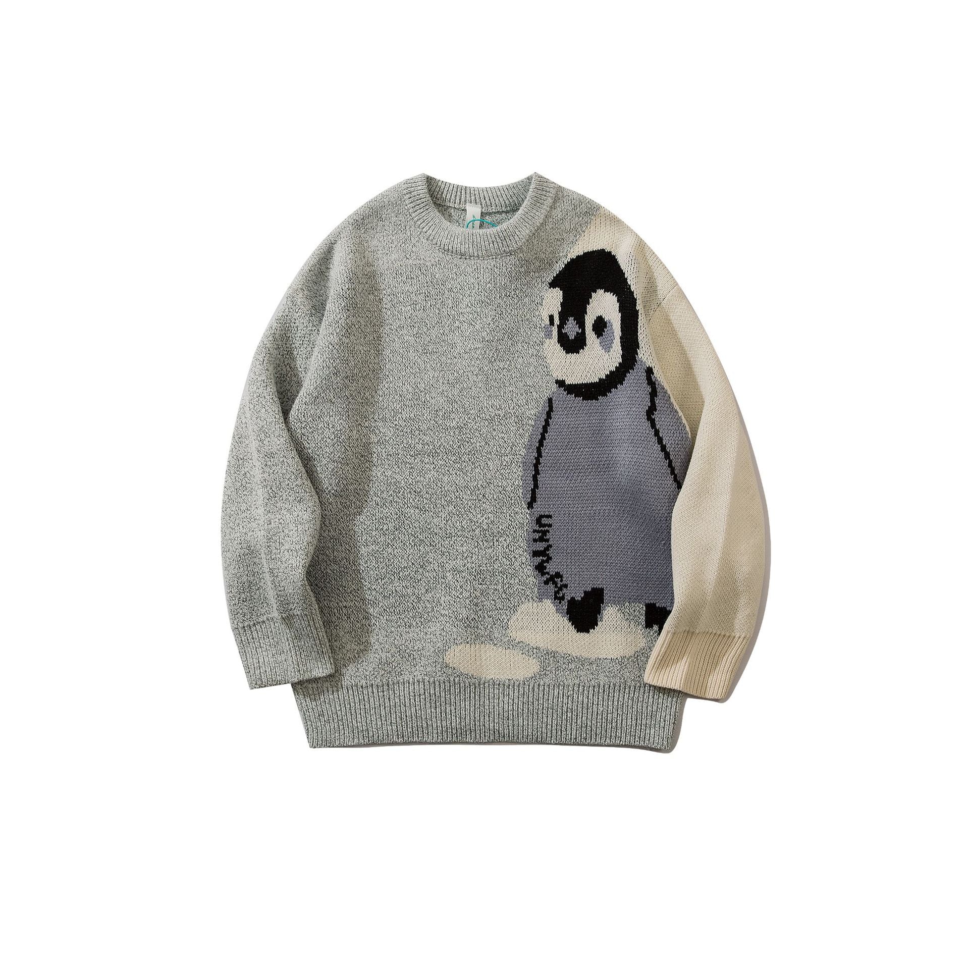 Round Neck Loose Knit Sweater Long Sleeves