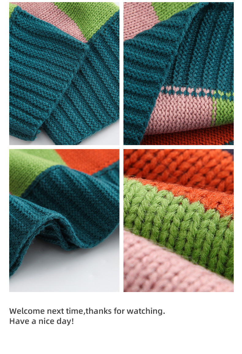 Loose Pullover Color Age-reducing Western Style Top Is Lazy