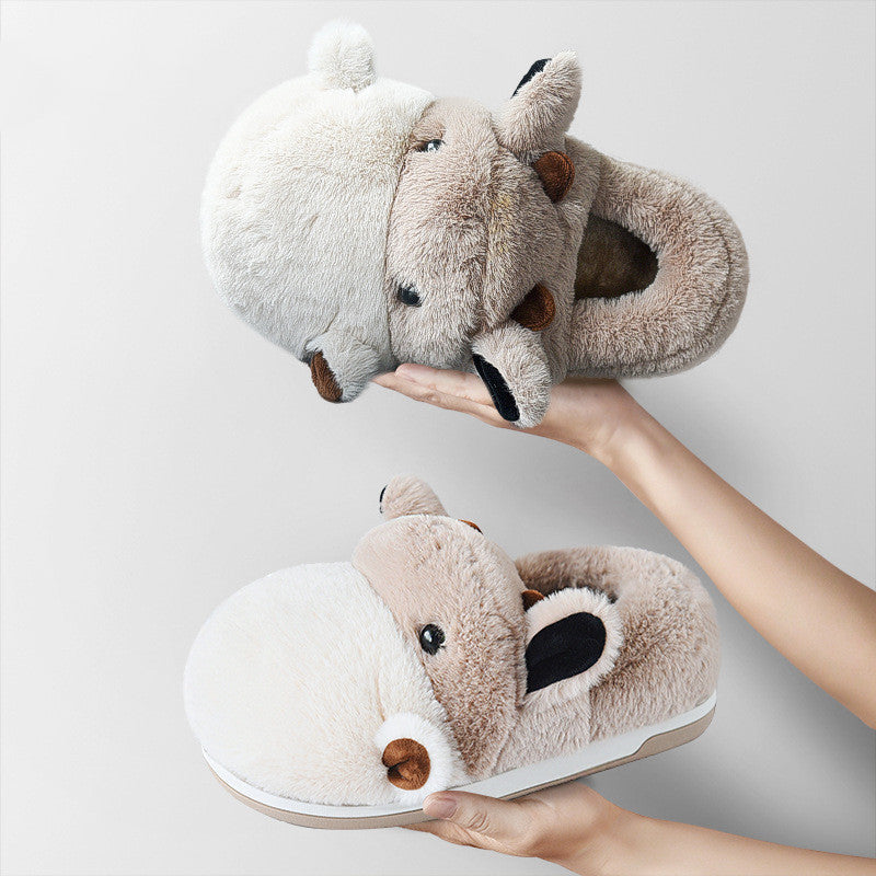 Boys Cotton Slippers Cute Bag With Winter Warm Indoor Non-slip Home Furnishing