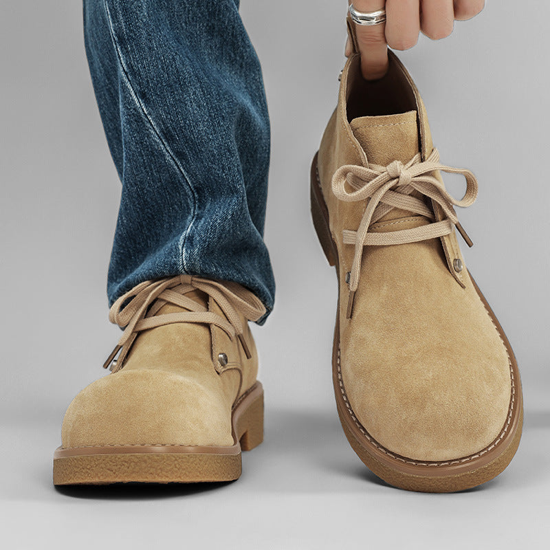 Casual Platform Height-increasing Martain Boots Big Head Derby Shoes British Style