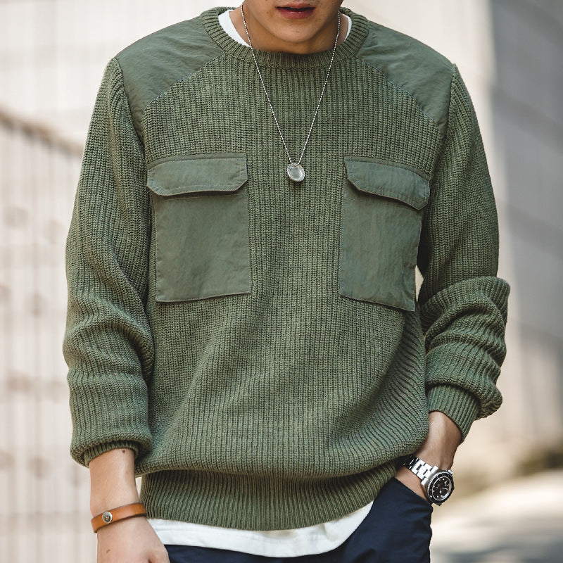 Retro Commando Outdoor Army Green Sweater