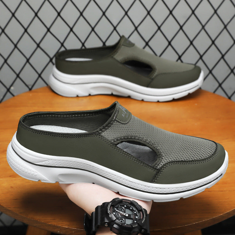 Men's Hollow-out Half Slippers Soft Bottom Comfortable Casual Shoes