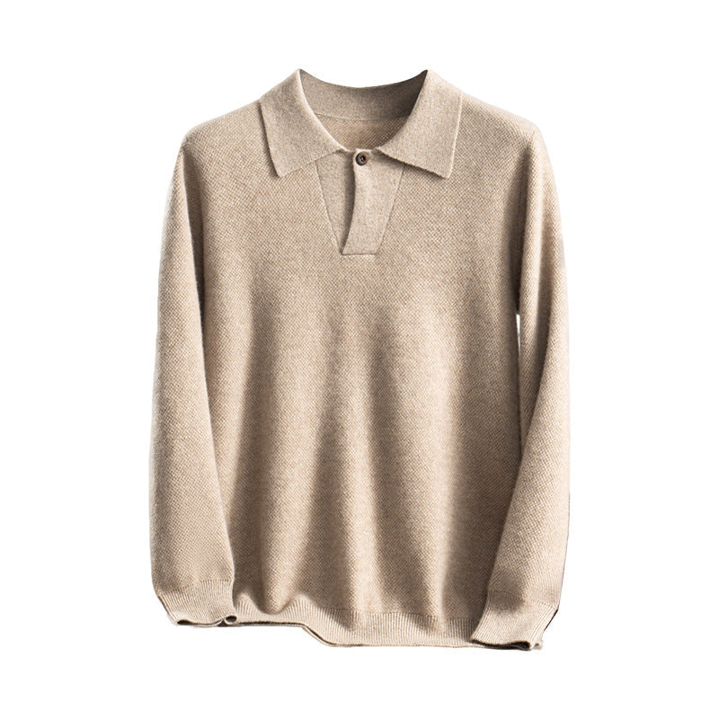 Men's Fashion Lapel Loose Casual Knit Sweater