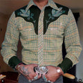 Men's Casual 3D Printing Lapel Long Sleeve Shirt