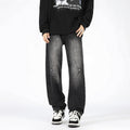 Men's Retro Patchwork Beaded Loose Jeans