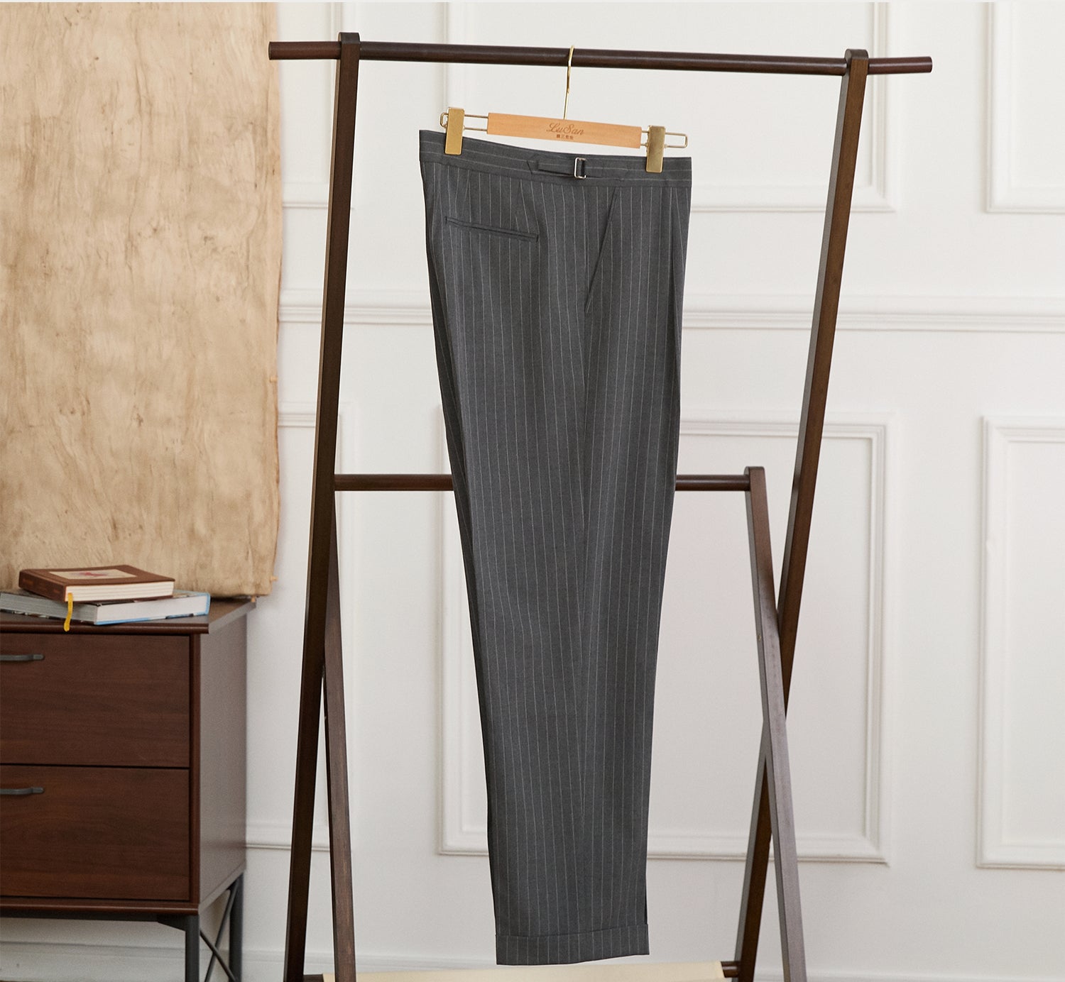 Italian Retro Men's Neapolitan Stripes High-waisted Trousers