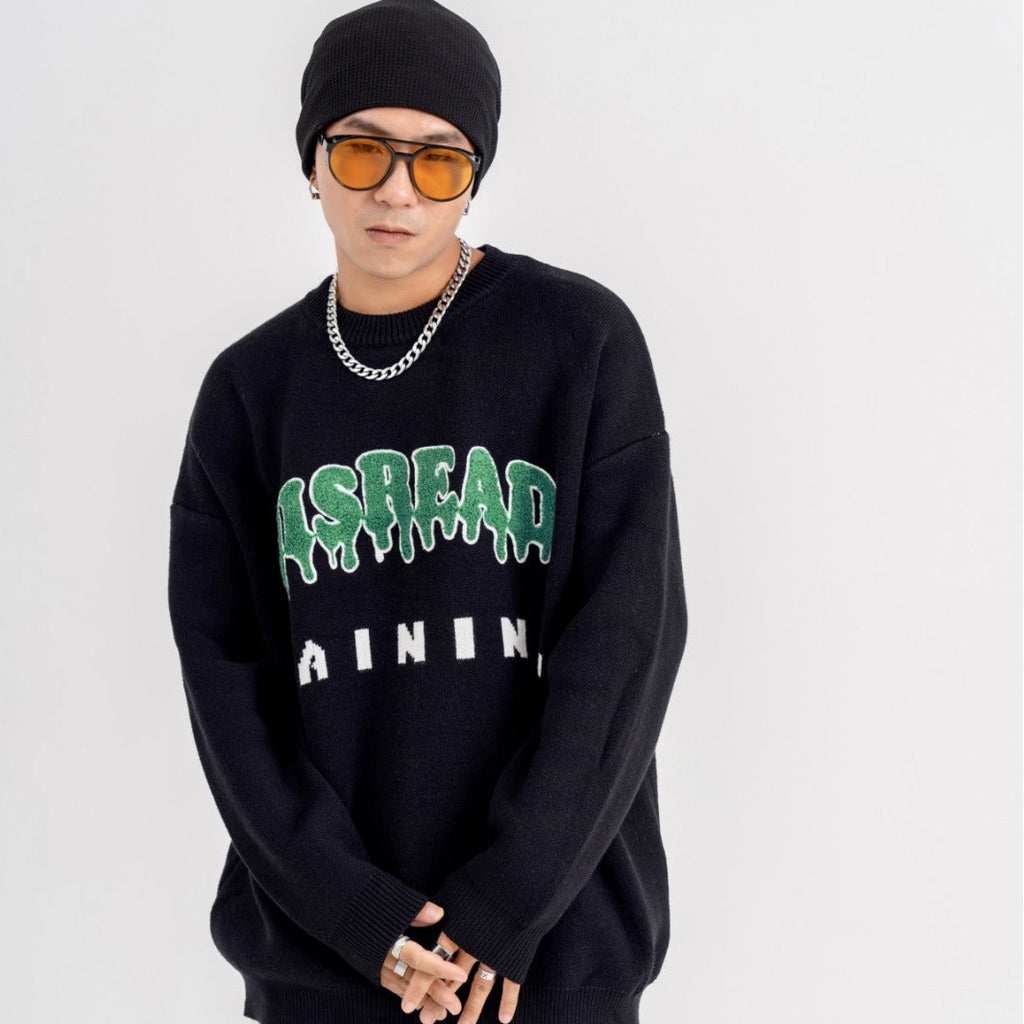 Lazy Couple Men And Women Embroidered With Letters Sweater