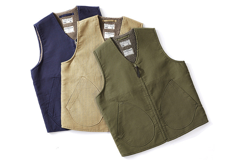 Fleece-lined Thick Wool Men's Vest