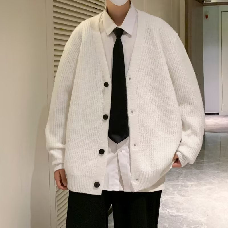 Men's Sweater Cardigan For Autumn And Winter Korean-style Casual Knitted Top