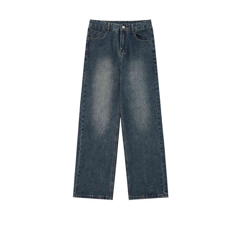 Retro Worn Looking Washed-out Straight Jeans Men's Loose Casual Pants