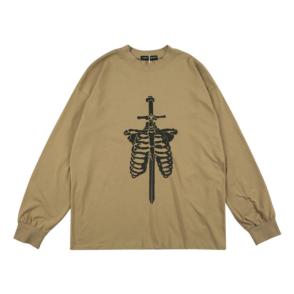 Men's Street Fashion Brand Loose Round Neck Compassionate Trend Bottoming Shirt Top