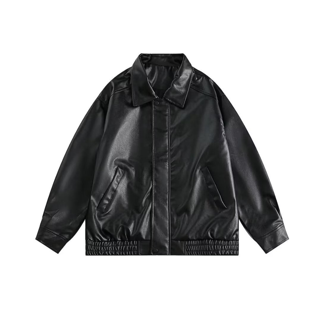 Retro Spring And Autumn New Leather Coat Coat Men's American Casual Loose Motorcycle Clothing