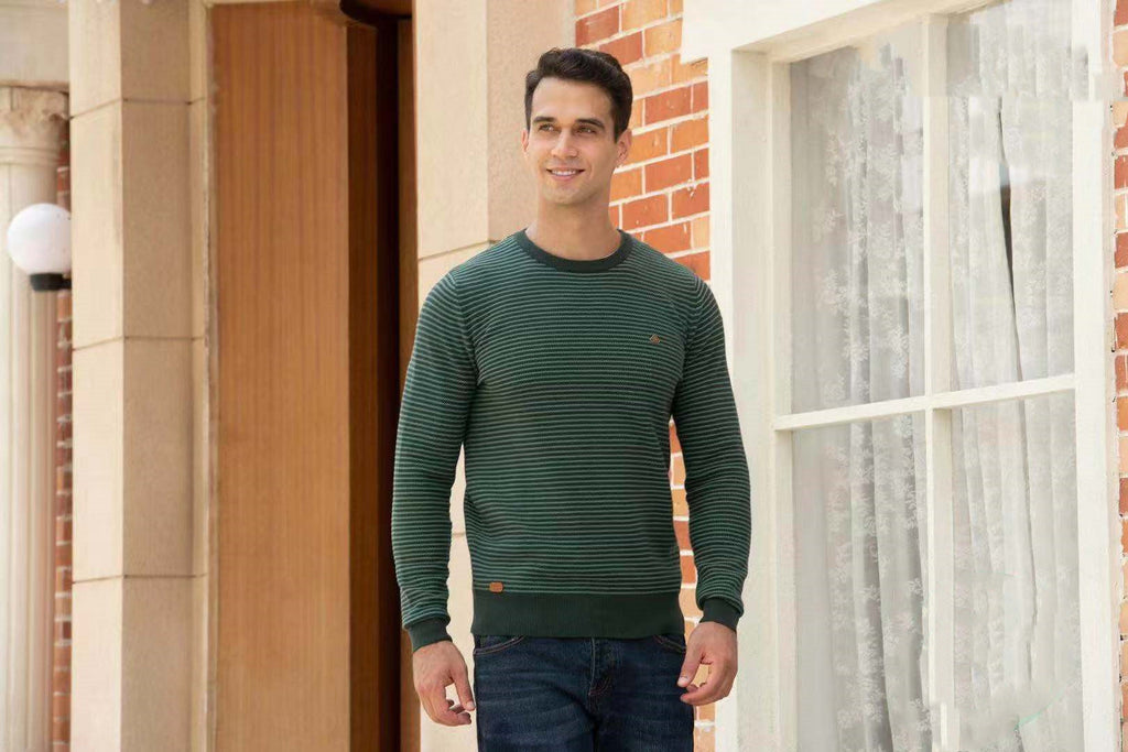 New Striped Long-sleeved Men's Sweater