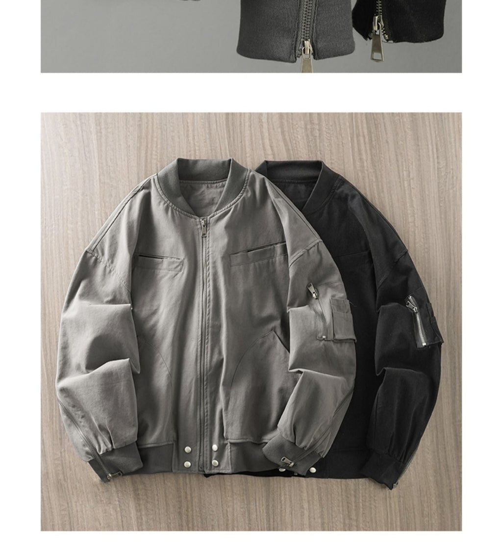 American Retro High Street Baseball Uniform Pu Handsome Jacket