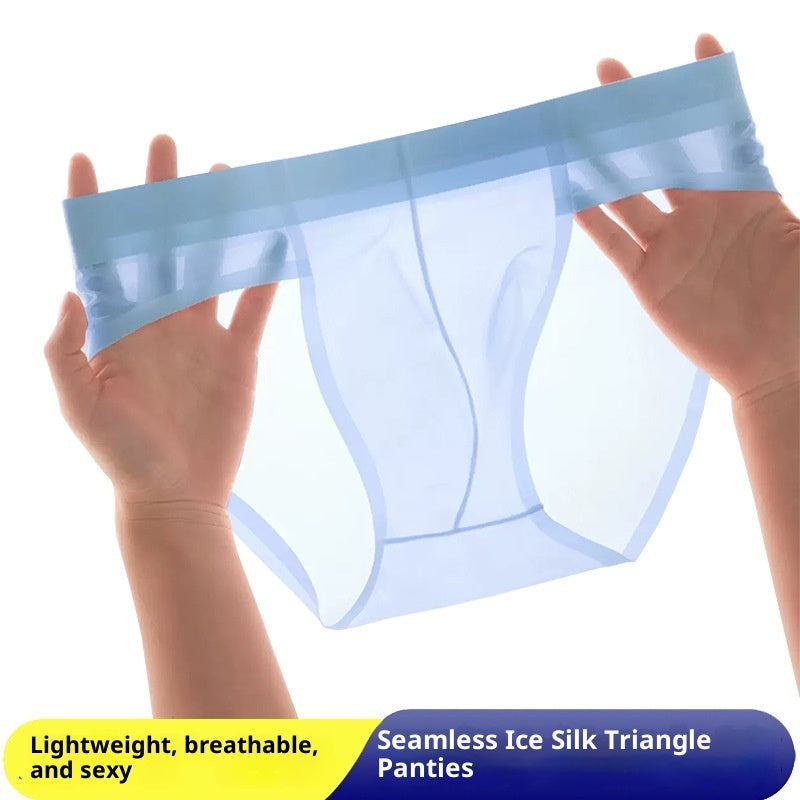 Summer Men's Ice Silk Underwear, Seamless And Enlarged U-shaped Pouch