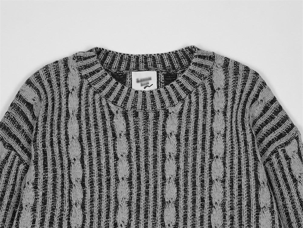 Vertical Stripes Casual Sweater Men