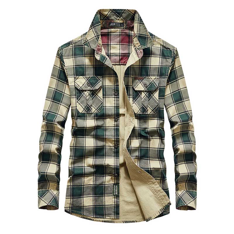Men's long sleeve plaid shirt