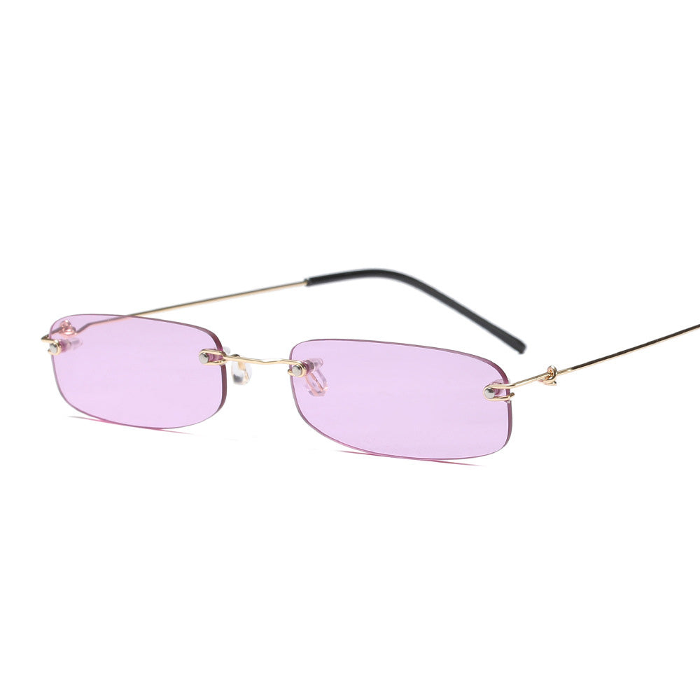 Rimless trendy sunglasses