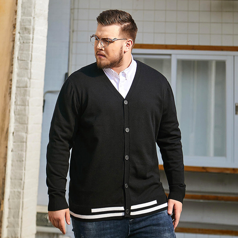 Thin Outer Wear Men's Jacket Casual Loose Large Size Sweater
